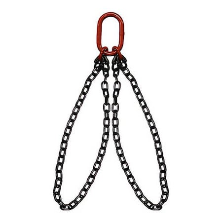 Hsi Double Basket Chain Slng, 3/8 in dia, 6ft L, 22,900lb Lmt 10DB3/8-06